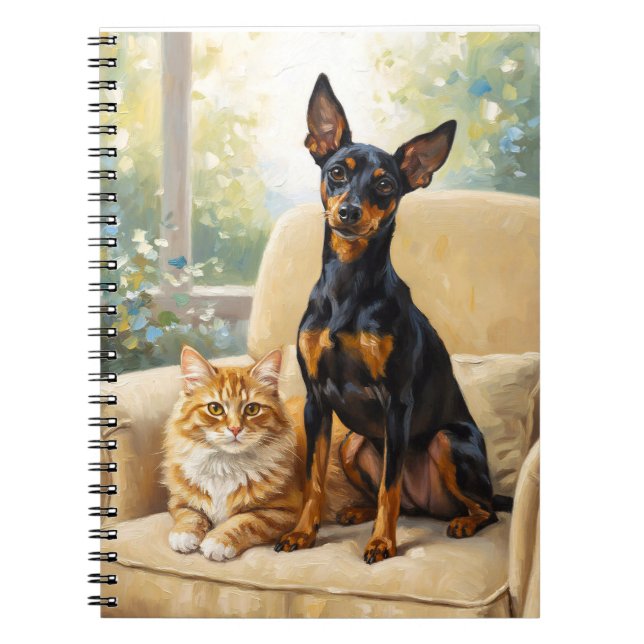 Pet Lovers Notebook - Dog Cat Oil Painting Journal Notizblock (Vorderseite)