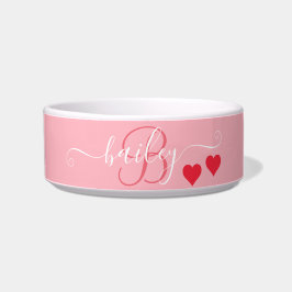 Pet Lovers Pink Heft Monogram Name Napf