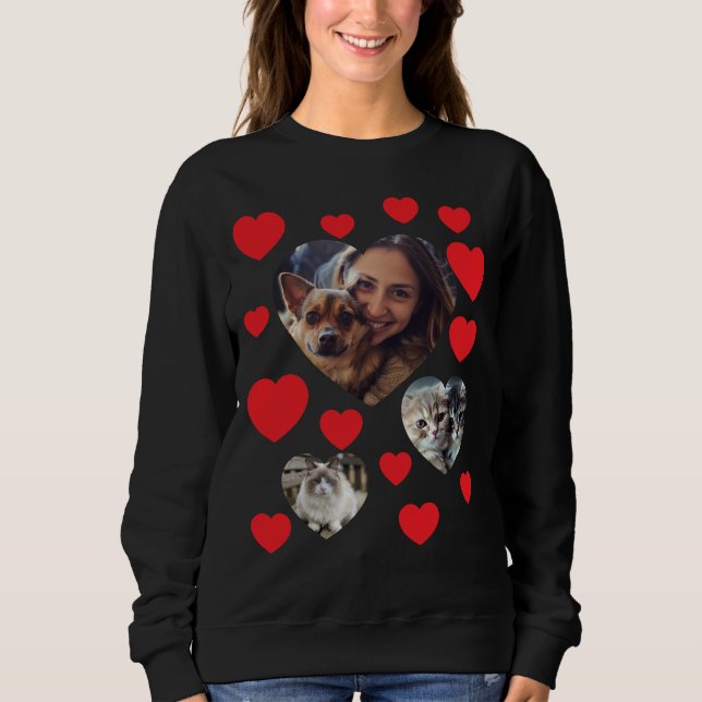 Pet Lover's Sweatshirt mit Rotem Herz individuell  (Vorderseite)