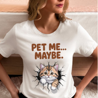 Pet Me Maybe Funny Cat  Tri-Blend Shirt