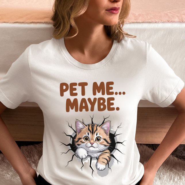 Pet Me Maybe Funny Cat  Tri-Blend Shirt (Von Creator hochgeladen)