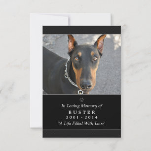 Pet Memorial Card 3.5 "x5" Schwarz - Garten Gottes Ankündigung