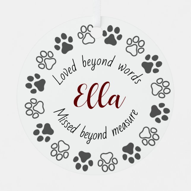 Pet Memorial Ceramic Circle Ornament (Vorderseite)