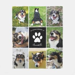 Pet Memorial Custom Dog Foto Collage Paw Print Fleecedecke