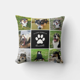 Pet Memorial Custom Dog Foto Collage Paw Print Kissen