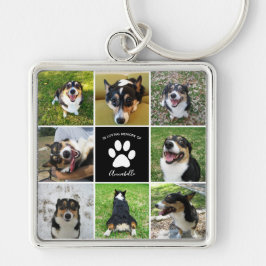 Pet Memorial Custom Dog Foto Collage Paw Print Schlüsselanhänger