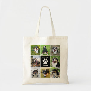 Pet Memorial Custom Dog Foto Collage Paw Print Tragetasche