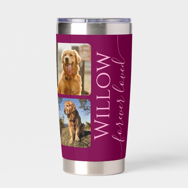 Pet Memorial Custom Photo Keepsake Thermobecher (Rückseite)