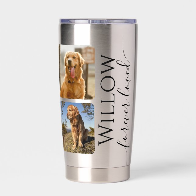 Pet Memorial Custom Photo Keepsake Thermobecher (Rückseite)