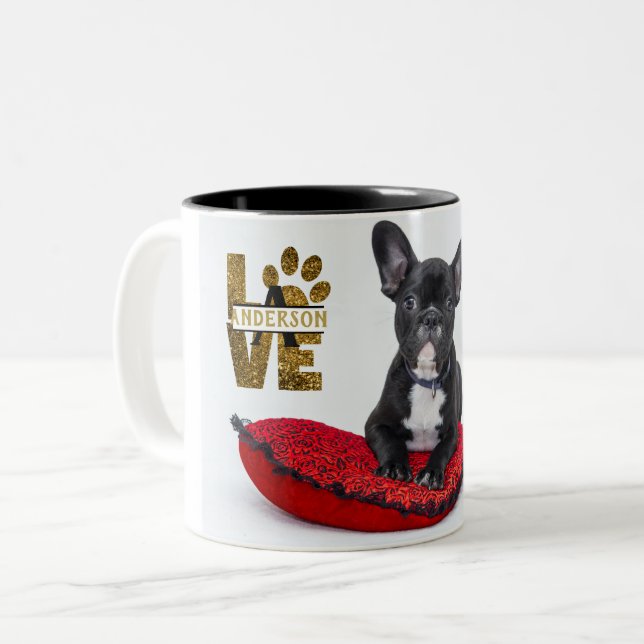 PET-Memorial (Dog Cat) FOTO Collage Geschenk benut Zweifarbige Tasse (Vorderseite Links)