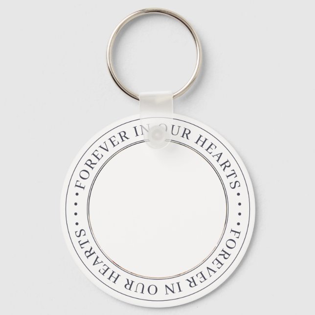 Pet Memorial Forever Hört Elegantes Chic Foto Schlüsselanhänger (Vorderseite)