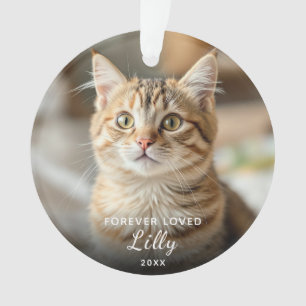 Pet Memorial Forever Love Cat Foto Weihnachten Ornament