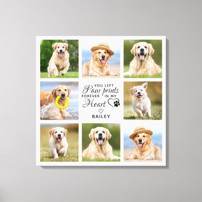 Pet Memorial Geschenk Pet Loss Keepake Foto Collag Leinwanddruck (Vorderseite)