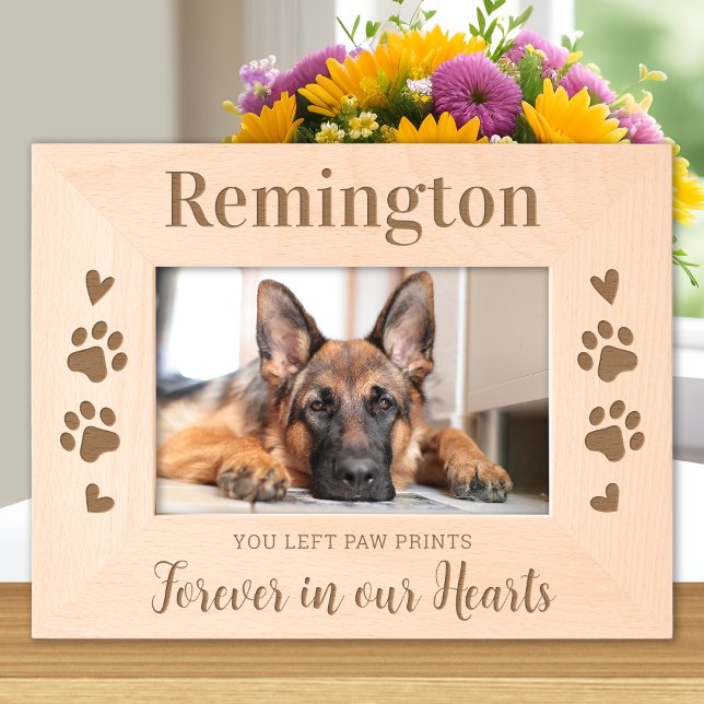 Pet Memorial Hund Katzenpfow Personalisierte Holzb Geätzte Rahmen (Von Creator hochgeladen)