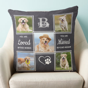 Pet Memorial Keepake Custom 6 Dog Foto Collage Kissen