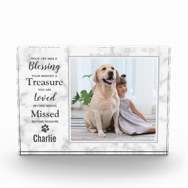 Pet Memorial Keepake Dog Fotoblock (Vorderseite)