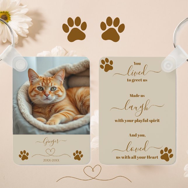 Pet Memorial Keepake Schlüsselanhänger (Pet Memorial Keepsake Keychain Cat-Family )