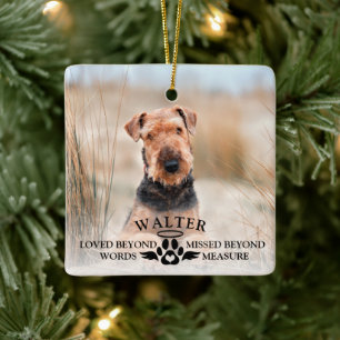 Pet Memorial Loved Beyond Words Keepake Dog Foto Keramikornament