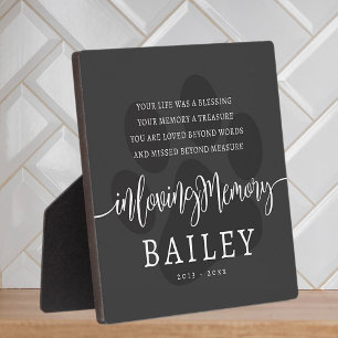 Pet Memorial Moderne Elegante einfache und schicke Fotoplatte