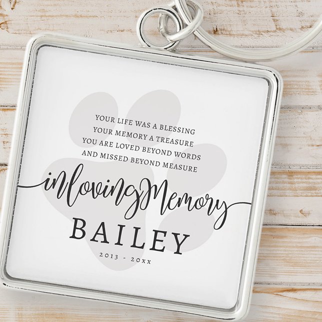 Pet Memorial Moderne Elegante einfache und schicke Schlüsselanhänger (Von Creator hochgeladen)