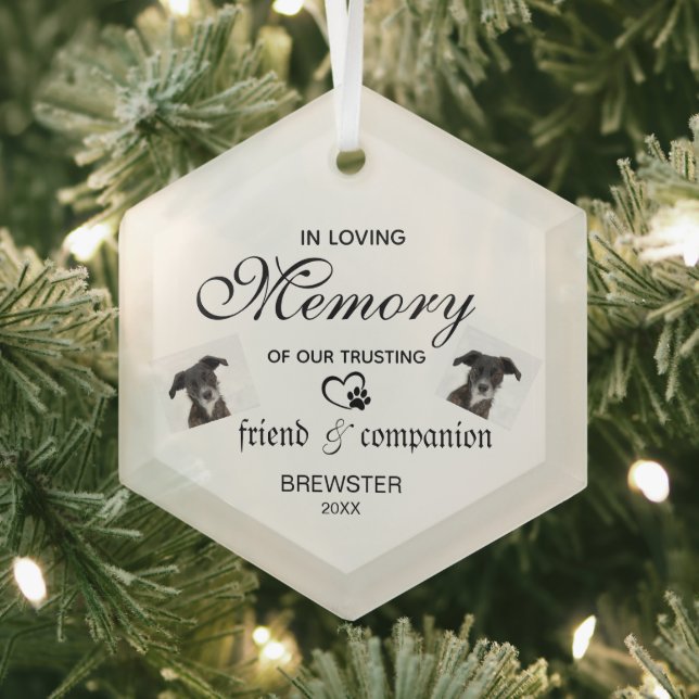 Pet Memorial Ornament - Custom Foto Keepake! Aus Glas (Insitu)