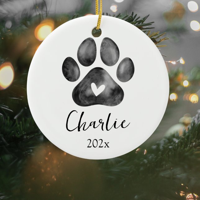 Pet Memorial Pad Print Foto Ornament (Pet Memorial Christmas Ornament)