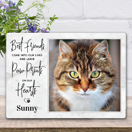 Pet Memorial Paw druckt Personalisiertes Cat-Foto Fotoplatte
