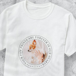 Pet Memorial Paw Prints Hearts Elegantes Chic Foto T-Shirt