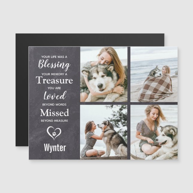 Pet Memorial Pet Loss Geschenk Foto Collage Magnet (Vorne/Hinten)