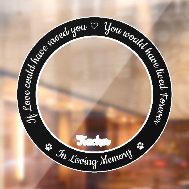 Pet Memorial Pet Loss Keepake Beileid Foto  Fensteraufkleber (Blatt 2)