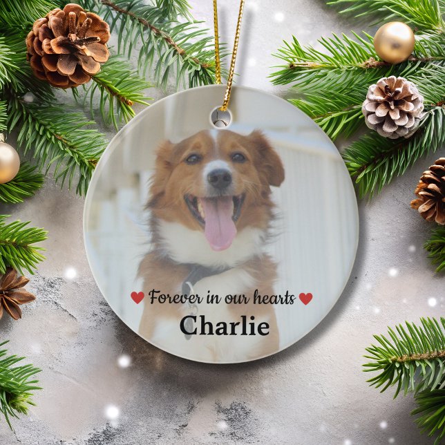 Pet Memorial Pet Loss Keepake Geschenk Hund Foto C Keramik Ornament (Von Creator hochgeladen)