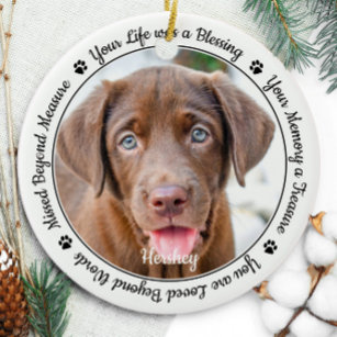 Pet Memorial Pet Loss Keepake Geschenk Hund Foto Keramik Ornament
