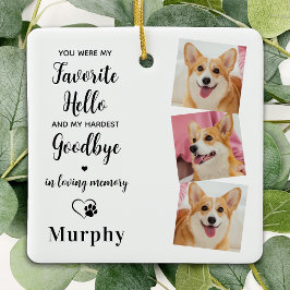 Pet Memorial Pet Loss Personalisiert 3 Hund Foto Keramikornament