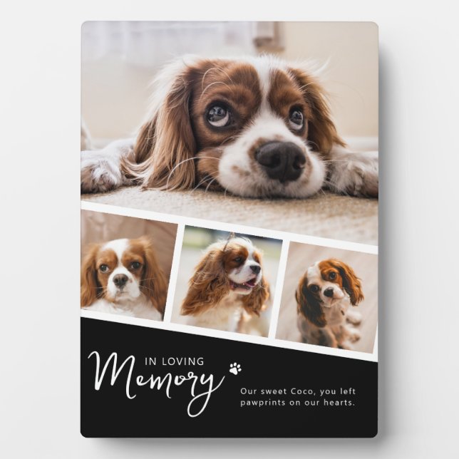 Pet Memorial Photo Collage Fotoplatte (Vorderseite)