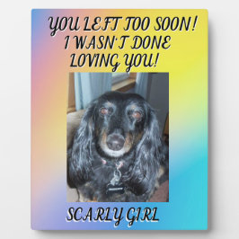 Pet Memorial Sie Verlassen zu bald Pet Foto und Na Fotoplatte