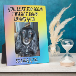 Pet Memorial Sie Verlassen zu bald Pet Foto und Na Fotoplatte