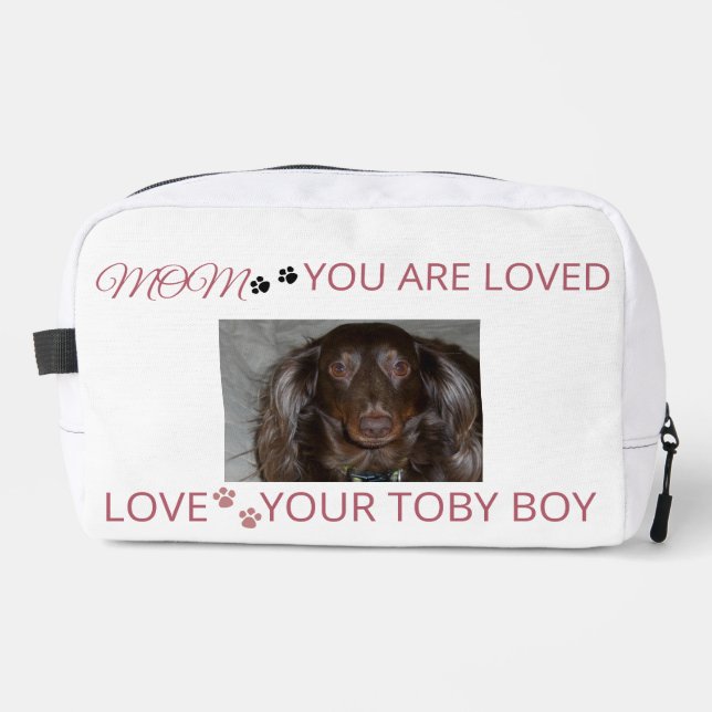 Pet Mom Heartfelt Photo Carryall Waschbeutel (Vorderseite)