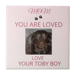 Pet Mom Love Photo Tile Fliese