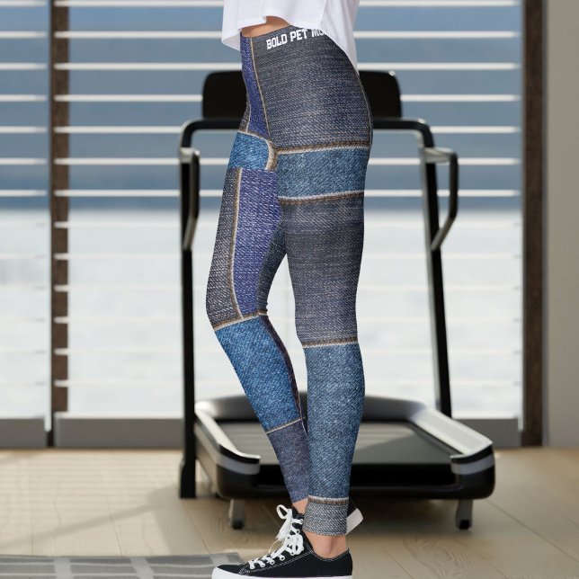 Pet Mom moderne falsche Denim-Patchwork-Jeans mit  Leggings (Von Creator hochgeladen)