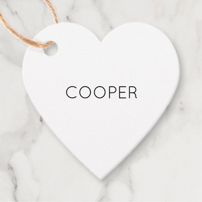 Pet NAME Paw druckt Katze Hund Schwarz-weißer Tier Geschenkanhänger (Vorderseite)