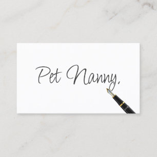 Pet Nanny Elegant Handwriting Script Visitenkarte