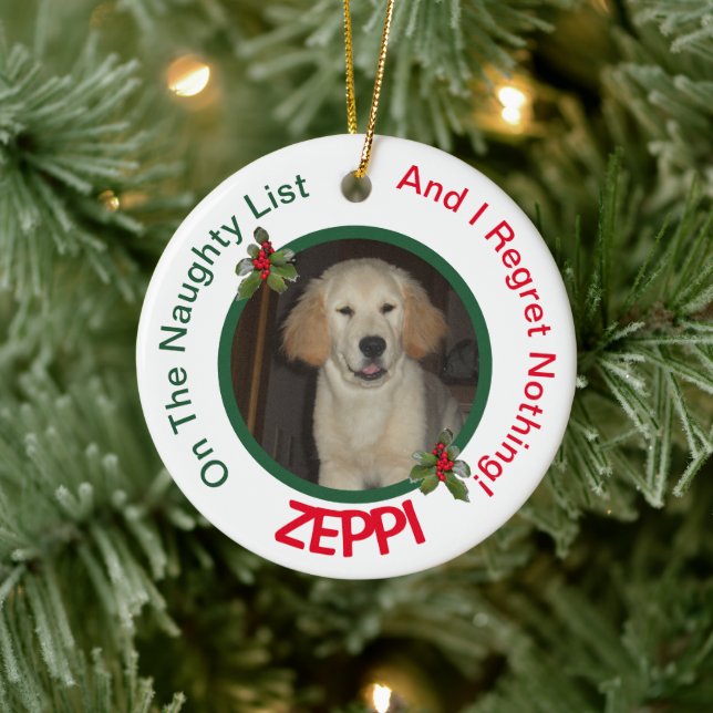 Pet Naughty List Weihnachten Keramik Ornament (Baum)