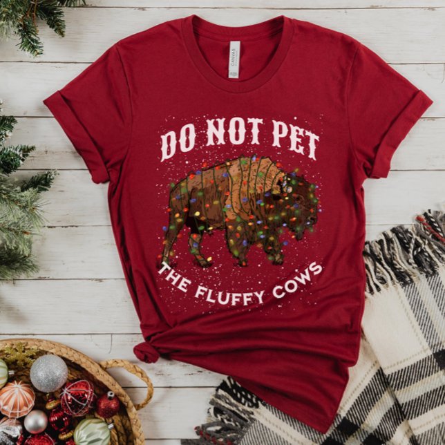Pet nicht die flauschigen Kühe Weihnachtsgelbstein T-Shirt (Do not pet the fluffy cows)