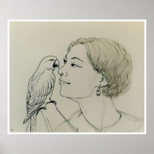 Pet Parrot Zeichnend - Kunstdrucken Poster