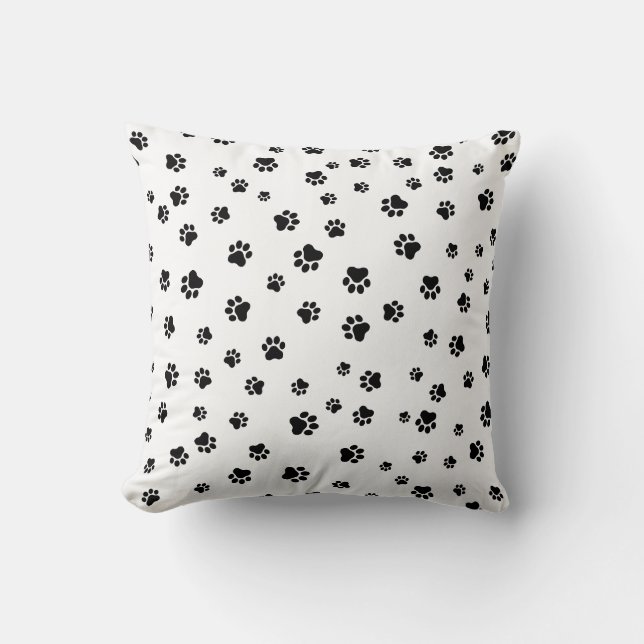 Pet Paw - Auto oder Hund Nahtloses Muster Kissen (Vorderseite)