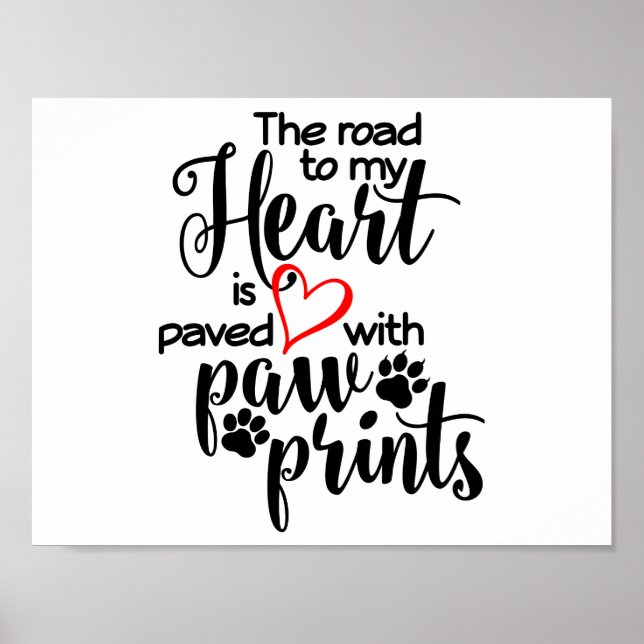 Pet Paw Heart Poster (Vorne)