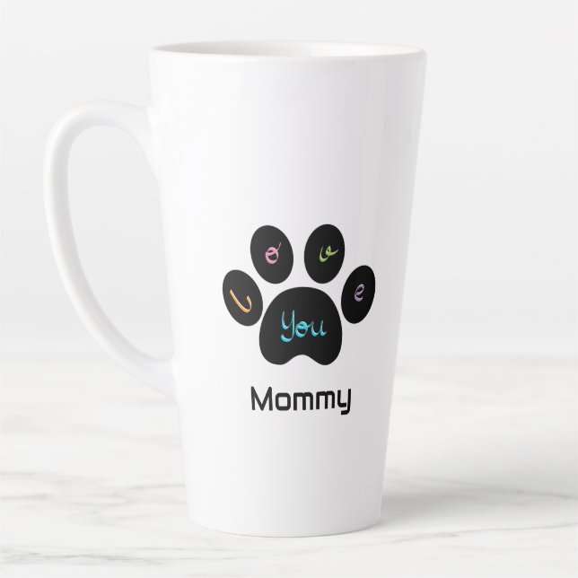 Pet Paw Hund / Katze Liebe Sie Mommy Latte Tasse (Links)