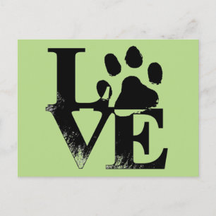 Pet Paw in LOVE Postkarte