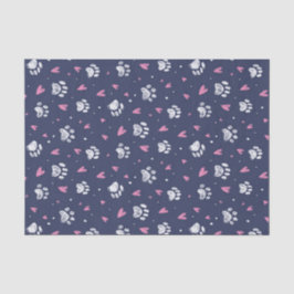 Pet Paw Print Heart Doodle Muster Valentinstag Seidenpapier