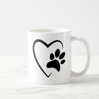 Pet Paw Print Heart Tasse